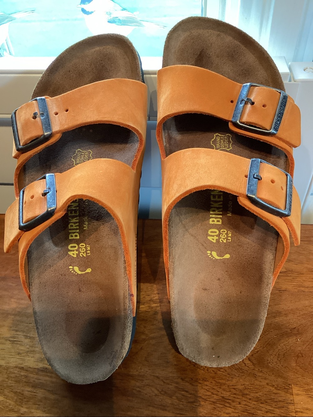 Rare Orange Nubuck Arizona Birkenstock Women’s Sandals